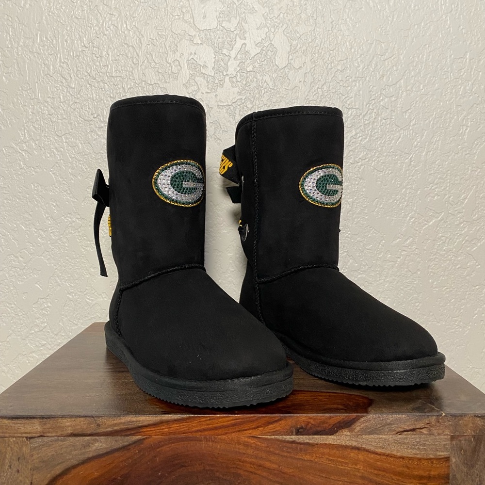 Black Green Bay Packers Boots (NEW!)
